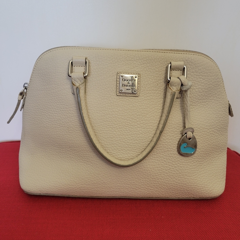 Vintage Dooney & Bourke Saffiano Domed Zip Satchel